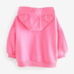Bright Pink Zip Through Hoodie