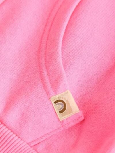 Bright Pink Zip Through Hoodie