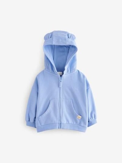 Blue Zip Through Hoodie