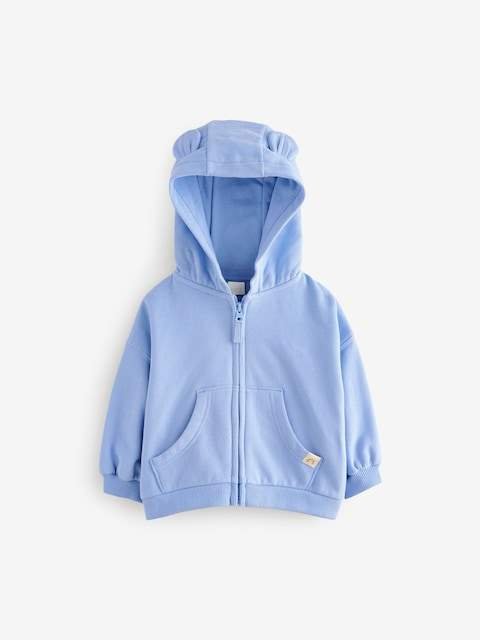 Blue Zip Through Hoodie