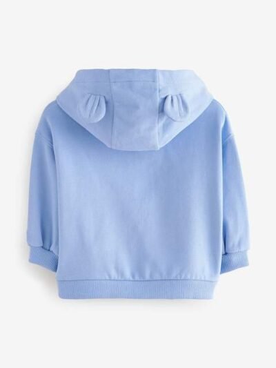 Blue Zip Through Hoodie