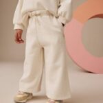 Oatmeal Wide Leg Sweat Joggers