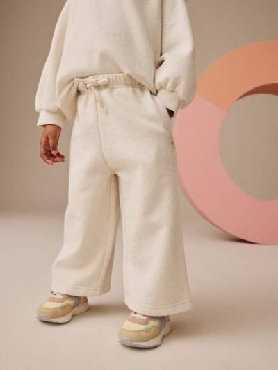 Oatmeal Wide Leg Sweat Joggers