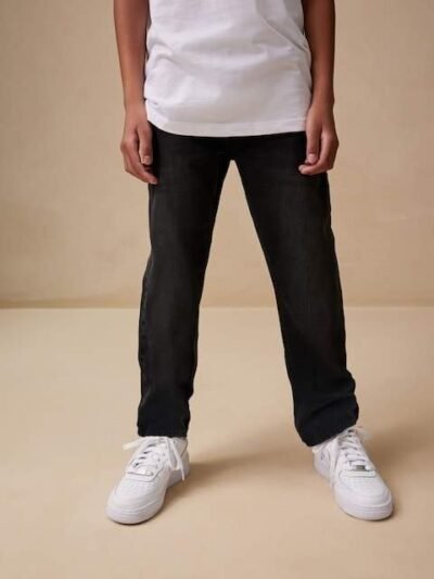 Washed Black Regular Fit Stretch Jeans