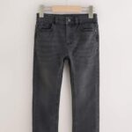 Washed Black Regular Fit Stretch Jeans