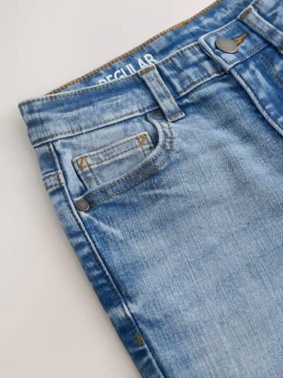 Mid Blue Regular Fit Stretch Jeans