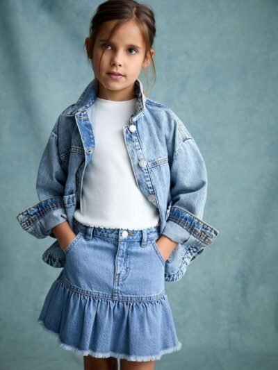 Mid Blue Cotton Skirt