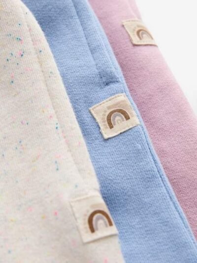 Pink/Blue/Oatmeal Wide Leg Joggers 3 Pack