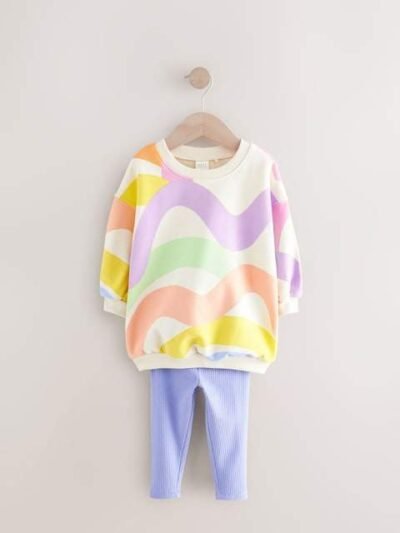 Rainbow Sweatshirt and Leggings Set