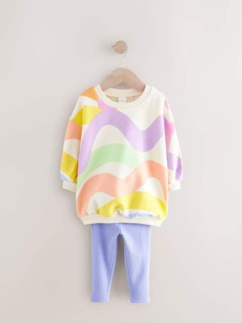 Rainbow Sweatshirt and Leggings Set