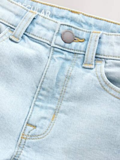 Bleach Wash Regular Fit Stretch Jeans