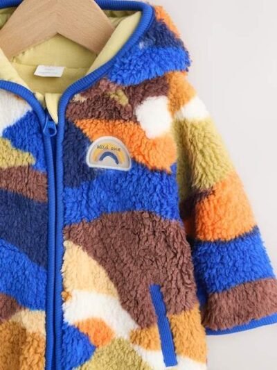 Blue Scene Hooded Baby Fleece Jacket