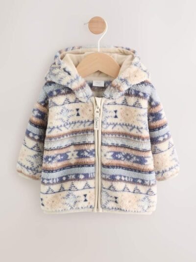 Blue Fleece Zip Through Baby Jacket