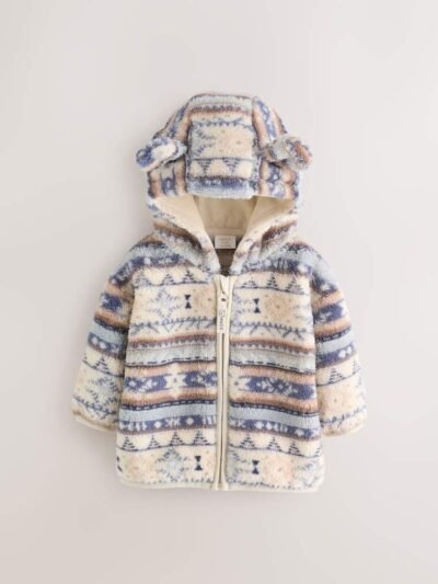 Blue Fleece Zip Through Baby Jacket