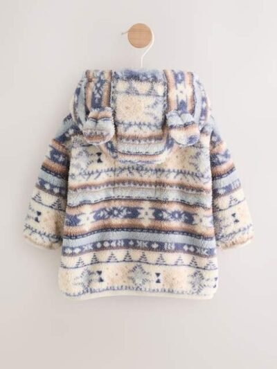 Blue Fleece Zip Through Baby Jacket