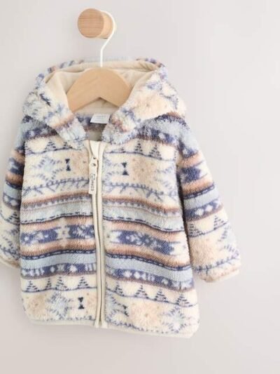 Blue Fleece Zip Through Baby Jacket