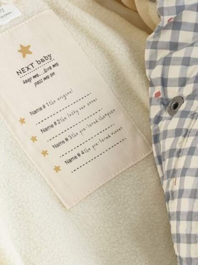 Grey Gingham Hooded Baby Padded Jacket