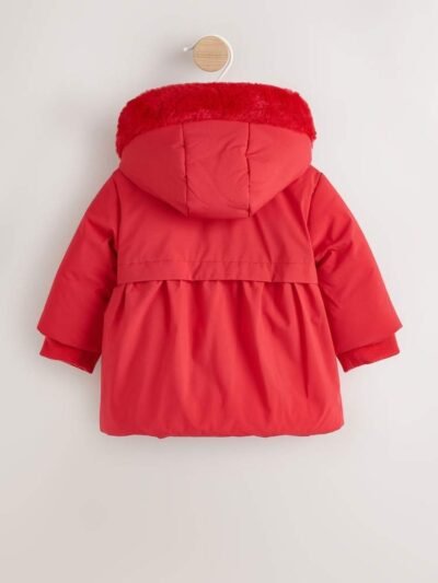 Red Bow Puffer Baby Jacket