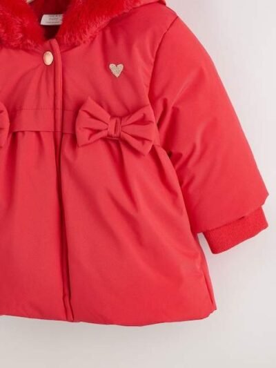 Red Bow Puffer Baby Jacket