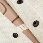 Ecru Bear Twill Hooded Overshirt and T-Shirt Set