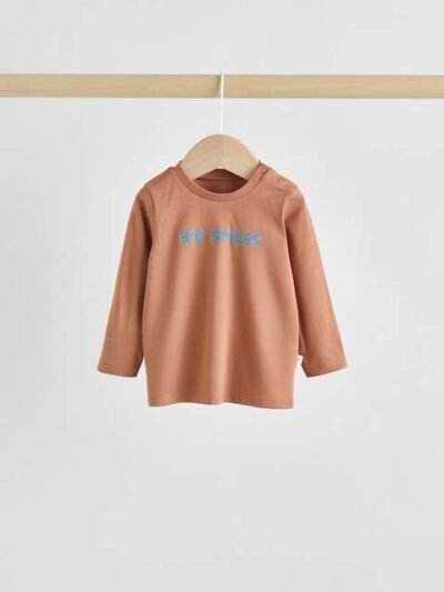 Brown/Navy Baby Shacket Top and Trousers 3 Piece Set