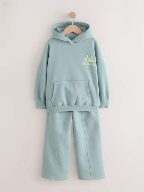 Blue Hoodie and Wide Leg Joggers Set