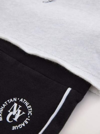 Grey Slogan Hoodie And Leggings Set