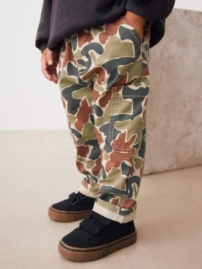 Red/Green Camo Side Pocket Pull On Trousers