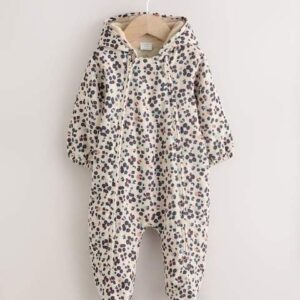 Animal Printed Hooded Nylon Baby Pramsuit