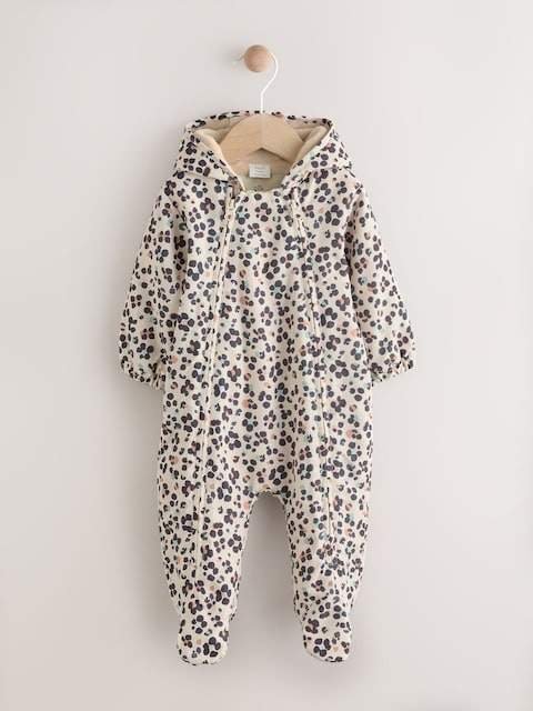 Animal Printed Hooded Nylon Baby Pramsuit