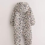 Animal Printed Hooded Nylon Baby Pramsuit