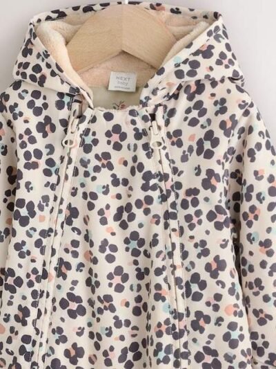 Animal Printed Hooded Nylon Baby Pramsuit