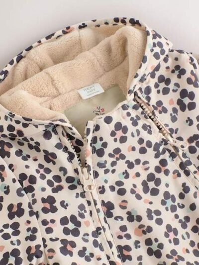 Animal Printed Hooded Nylon Baby Pramsuit