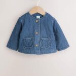 Blue Denim Jersey Quilted Baby Jacket
