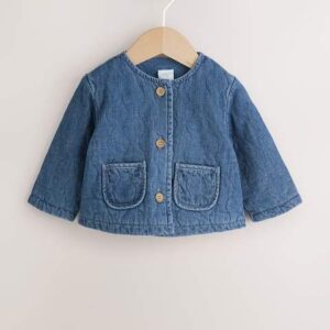 Blue Denim Jersey Quilted Baby Jacket
