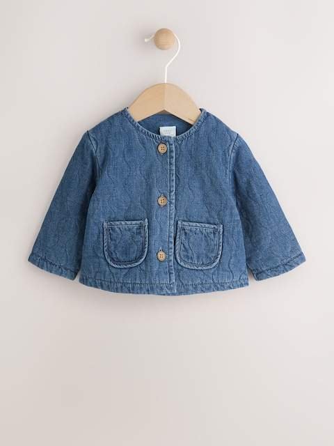 Blue Denim Jersey Quilted Baby Jacket