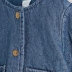 Blue Denim Jersey Quilted Baby Jacket