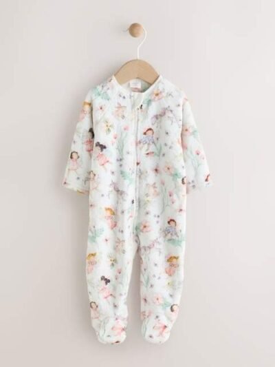 Cream Baby Fleece Sleepsuit