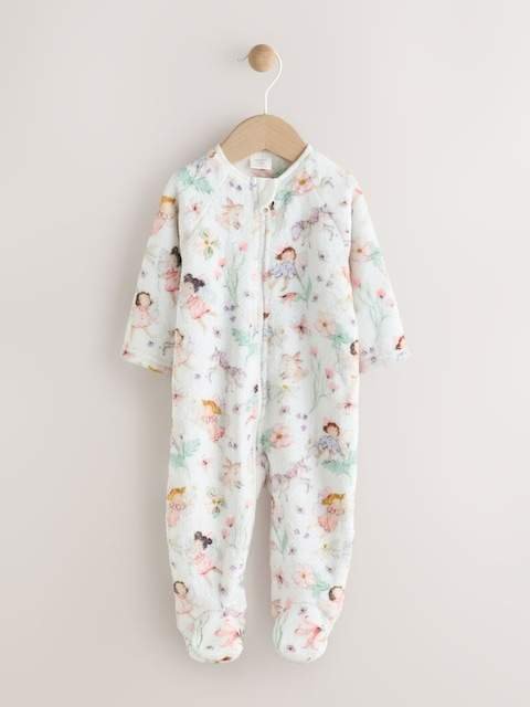 Cream Baby Fleece Sleepsuit