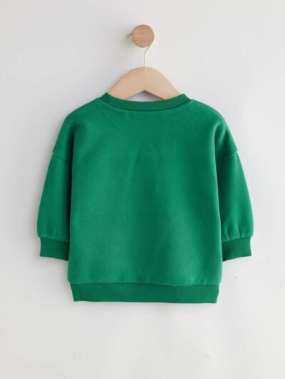 Green/Orange All-Over Print Crew Neck Sweatshirt