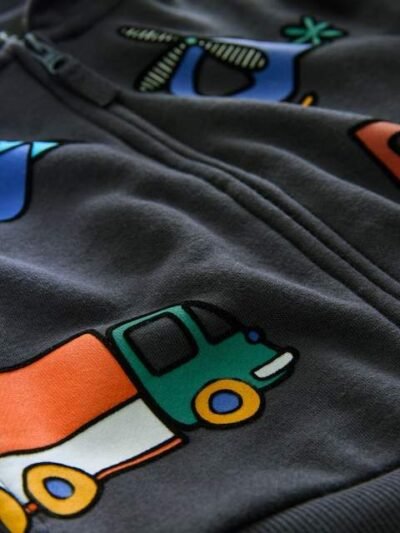 Navy Zip Through Hoodie