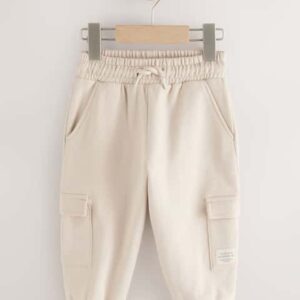 Ecru Soft Touch Jersey Utility Joggers