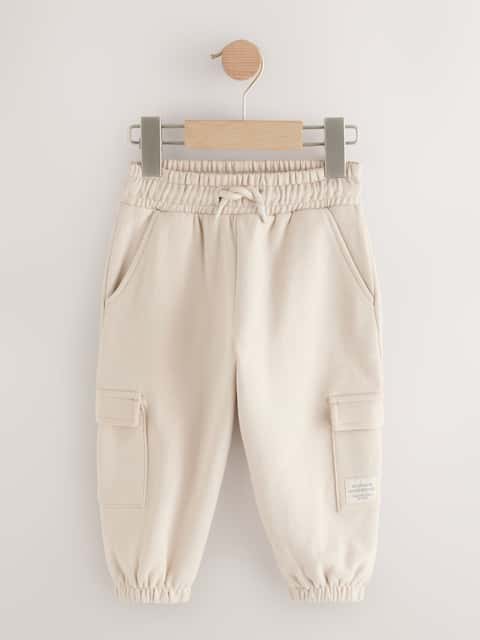 Ecru Soft Touch Jersey Utility Joggers (3mths-7yrs)