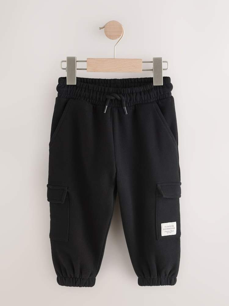 Black Soft Touch Jersey Utility Joggers (3mths-7yrs)