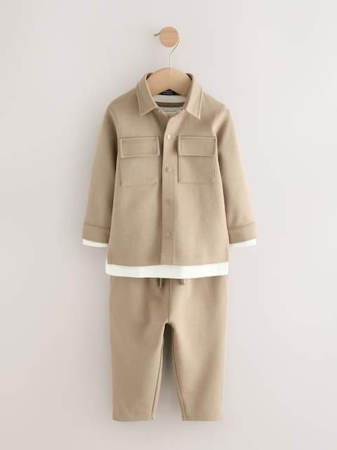 Tan Brown T-Shirt And Joggers 3 Piece Set