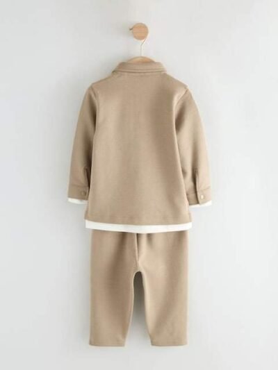 Tan Brown T-Shirt And Joggers 3 Piece Set