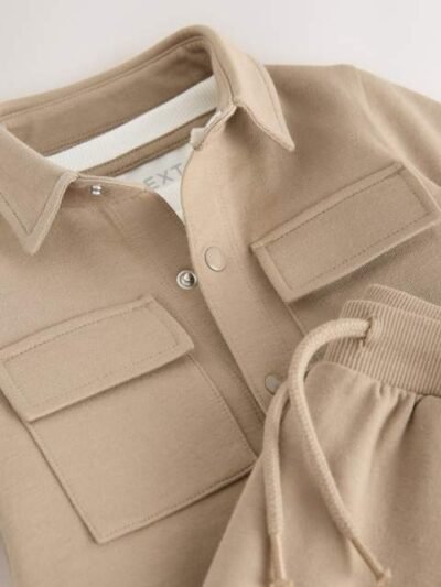 Tan Brown T-Shirt And Joggers 3 Piece Set