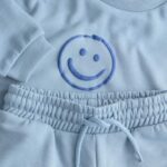 Light Blue Single Printed Crew and Joggers Set