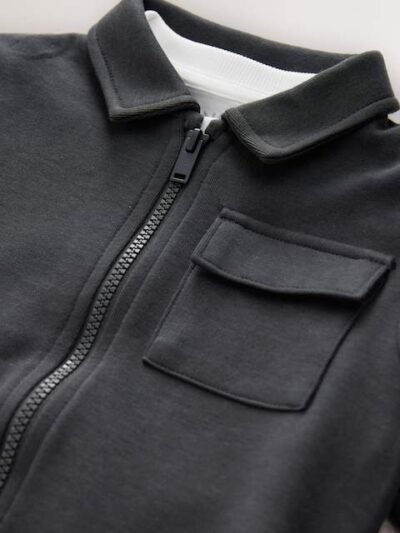 Charcoal Grey T-Shirt And Joggers 3 Piece Set