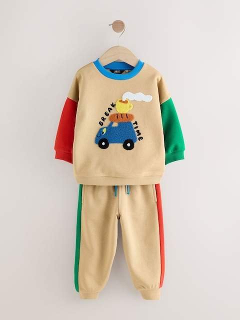 Tan Brown Single Sweatshirt and Joggers Set